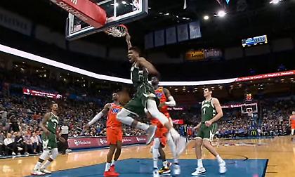 Φοβερή φάση από Γιάννη και κορυφή για Γιόκιτς στο Top 10 (video)