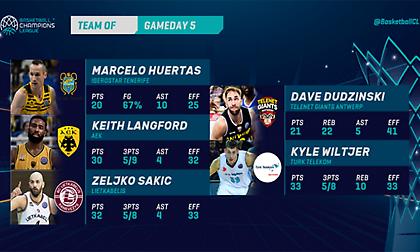 Με Λάνγκφορντ η καλύτερη πεντάδα του BCL