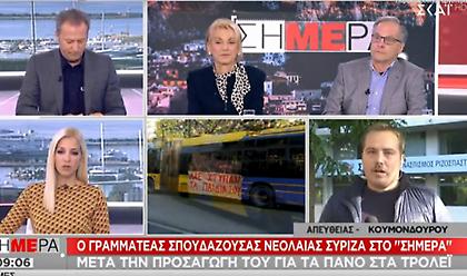 Γραμματέας Σπουδάζουσας Νεολαίας ΣΥΡΙΖΑ: «Συμβολικός ακτιβισμός το πανό στο τρόλεϊ»