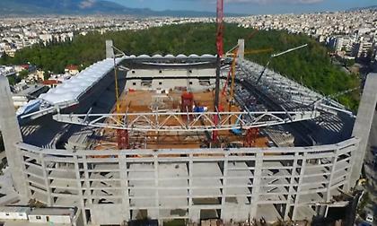 Κλείνει ο σκελετός του στεγάστρου στην «Αγια-Σοφιά» (video)