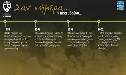 60 χρόνια Α' Εθνική: Σαν σήμερα, 1η Δεκεμβρίου