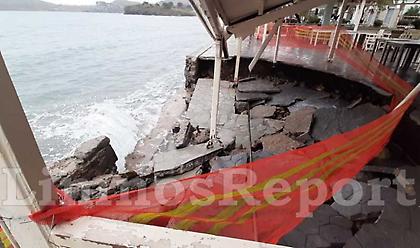 Καταστροφές στη Λήμνο από την κακοκαιρία (video - pics)