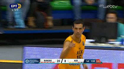 Το πρώτο καλάθι του Ζήση στη δεύτερη θητεία του στην ΑΕΚ (video)