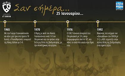 60 χρόνια Α' Εθνική: Σαν σήμερα, 25 Ιανουαρίου