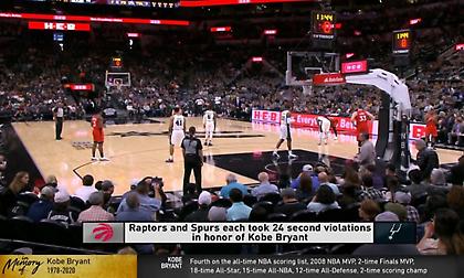 Σπερς και Ράπτορς έμειναν προσοχή στα δύο πρώτα 24άρια στη μνήμη του Κόμπι (video)