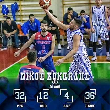 MVP της αγωνιστικής στην Α2 ο Κόκκαλης