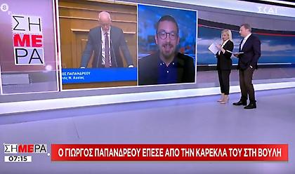 Έπεσε από την καρέκλα του στη Βουλή ο Γιώργος Παπανδρέου