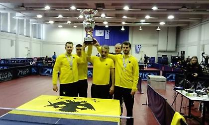 Αήττητη τον δεύτερο σερί τίτλο η ΑΕΚ στην Α1 ανδρών πινγκ πονγκ