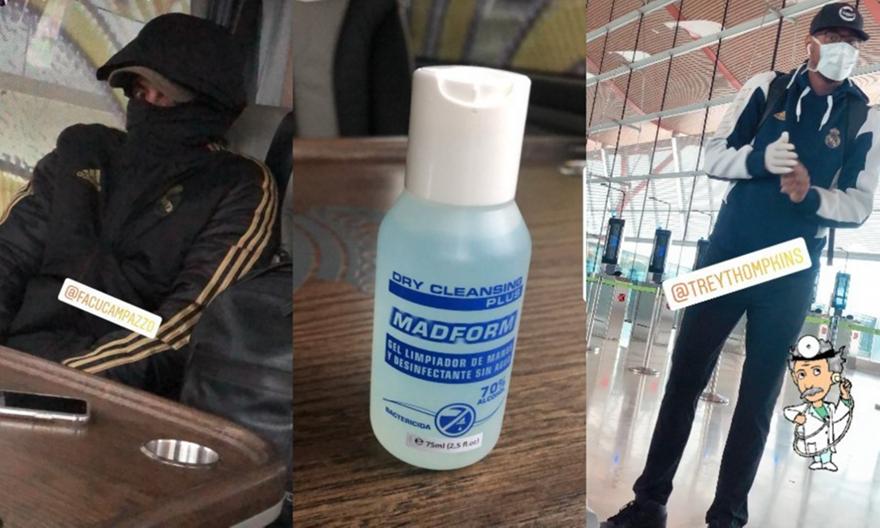 Με μάσκες, αντισηπτικά, γάντια και πλήρη κάλυψη οι παίκτες της Ρεάλ στο Μιλάνο (pics)