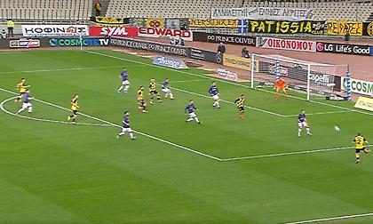 Το δοκάρι της ΑΕΚ με τον Αραούχο (video)