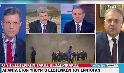 Θεοδωρικάκος στον ΣΚΑΪ: Απαντάμε με αποφασιστικότητα στον Ερντογάν