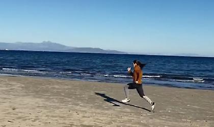 Προπονήθηκε στην παραλία η Στεφανίδη (video)