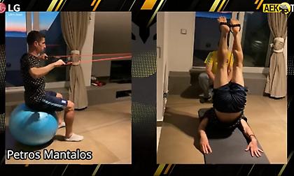 Προπόνηση στο σπίτι κάνουν οι παίκτες της ΑΕΚ! (video)