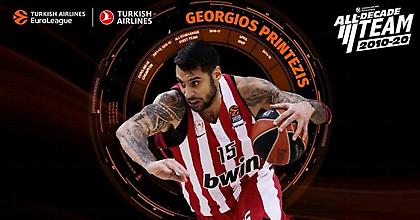 Δεύτερος Έλληνας στην κορυφαία ομάδα της δεκαετίας στην Ευρωλίγκα ο Πρίντεζης