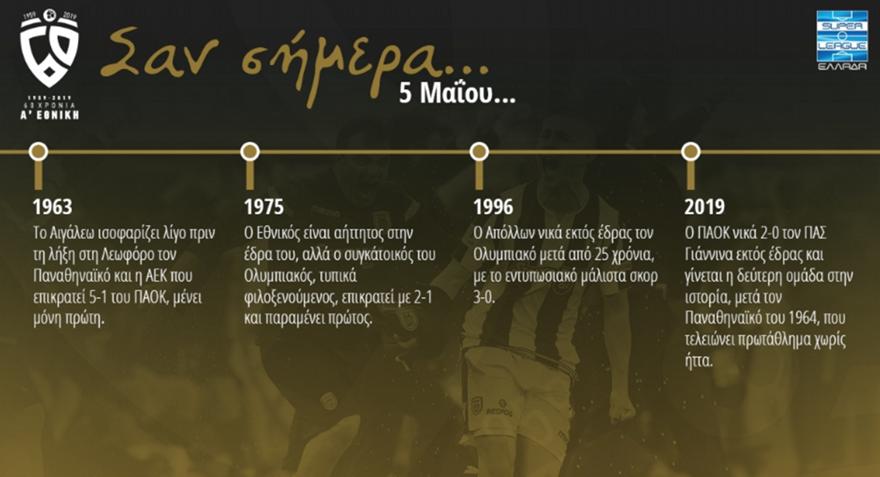 60 χρόνια Α' Εθνική: Σαν σήμερα, 5 Μαΐου