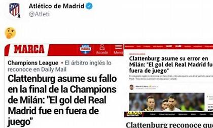 Το ειρωνικό tweet της Ατλέτικο για το οφσάιντ γκολ του Ράμος στον τελικό του 2016 (pic)