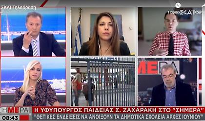 Ζαχαράκη στον ΣΚΑΪ: Θετικές ενδείξεις να ανοίξουν τα δημοτικά σχολεία αρχές Ιουνίου