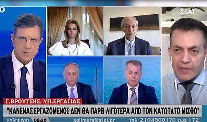 Βρούτσης σε ΣΚΑΪ: Κανείς κάτω από τον κατώτατο μισθό - Τι θα γίνει με συντάξεις, αναδρομικά