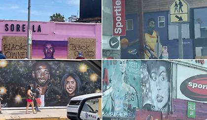 Οι διαδηλωτές σεβάστηκαν τις τοιχογραφίες για Κόμπι και Τζίτζι (pics)