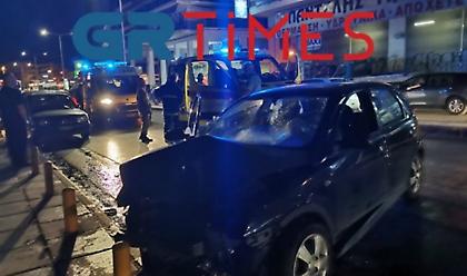 Τροχαίο με δύο τραυματίες στη Θεσσαλονίκη