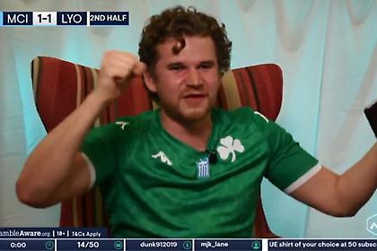 Βρετανός σχολιαστής για το Σίτι-Λιόν με φανέλα του Παναθηναϊκού! (video)