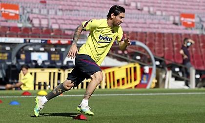 Στην προπόνηση της Μπαρτσελόνα και πάλι σήμερα ο Μέσι!