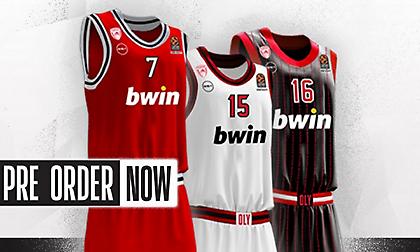Προς πώληση οι νέες φανέλες του μπασκετικού Ολυμπιακού (pics)