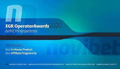 Novibet: Διπλή Υποψηφιότητα στα  EGR Operator Awards 2020