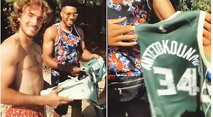 Τα δώρα του Αντετοκούνμπο στον Τσιτσιπά (video)