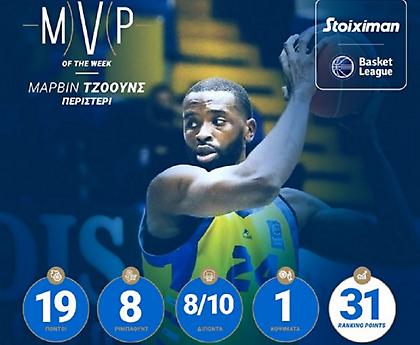 MVP της εβδομάδας στην Basket League ο Τζόουνς