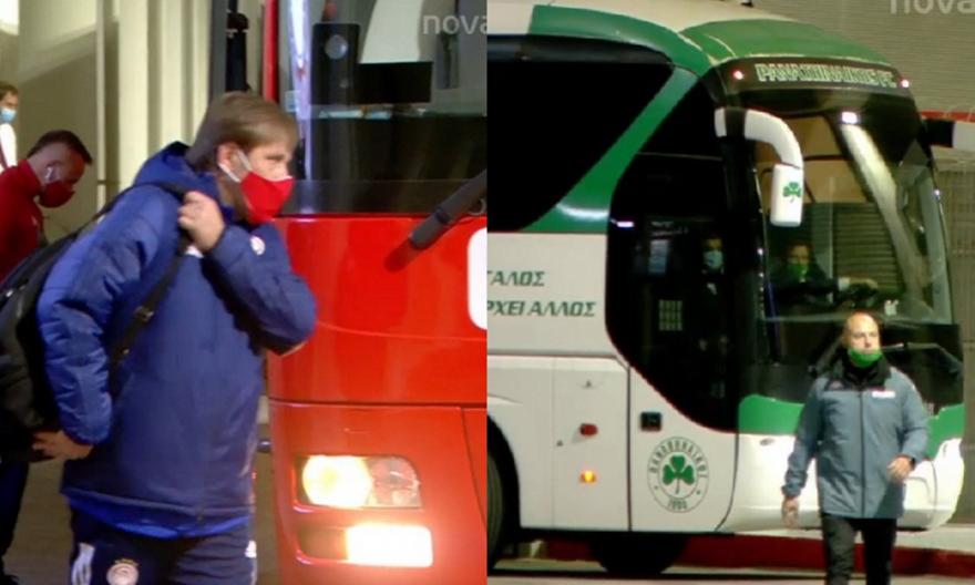 Οι αφίξεις Ολυμπιακού και Παναθηναϊκού στο «Γ. Καραϊσκάκης» (vids)