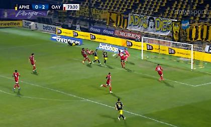 Άρης-Ολυμπιακός: Μείωσε σε 1-2 ο Μπερτόλιο (video)
