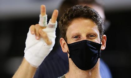 Γκροζάν: Επουλώνονται τα εγκαύματα στα χέρια του (pic)