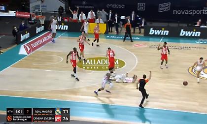 Ρεάλ – Ερ. Αστέρας: Το άσχημο χτύπημα του Ρούντι στο παρκέ