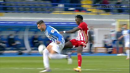 Άνοιξε το σκορ με Μπρούμα ο Ολυμπιακός, φωνάζει για φάουλ ο Ατρόμητος (video)