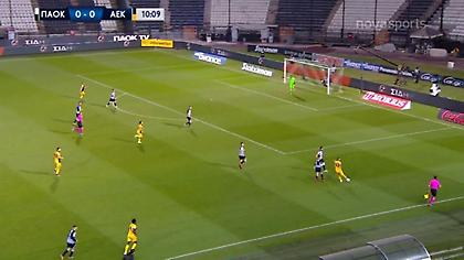 ΠΑΟΚ-ΑΕΚ: Παραλίγο γκολ από την πλάγια γραμμή ο Λιβάγια