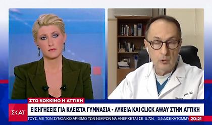 Σύψας-ΣΚΑΪ: Στο κόκκινο η Αττική-Εισηγήσεις για κλειστά λύκεια-γυμνάσια και click away
