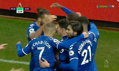 Με δύο γκολ σε ένα τρίλεπτο η Έβερτον ισοφάρισε τη Μάντσεστερ Γιουνάιτεντ! (video)