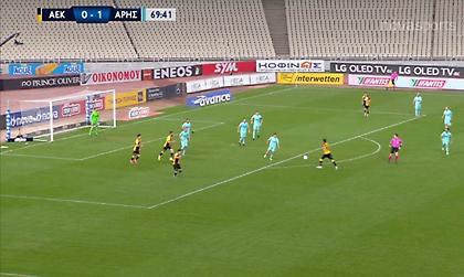 ΑΕΚ-Άρης: Το δοκάρι του Μαχαίρα