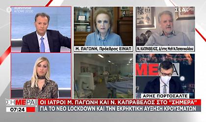 Παγώνη - Καπραβέλος: 72% κάλυψη ΜΕΘ στην Αττική - Σκληρό lockdown και σε Πάτρα, Θεσσαλονίκη