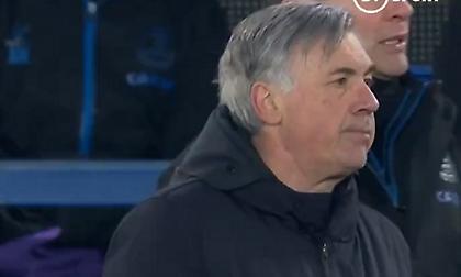 Επική αντίδραση του Αντσελότι στο «χρυσό» γκολ της Έβερτον στην παράταση (video)