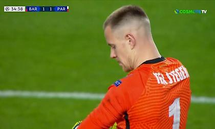 Μπαρτσελόνα-Παρί Σεν Ζερμέν: Σπουδαία απόκρουση του Τερ Στέγκεν κρατάει όρθια την Μπαρτσελόνα! (vid)