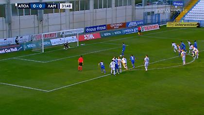 Απόλλων Σμύρνης-Λαμία: Προηγήθηκαν με πέναλτι του Αραμπούλι οι φιλοξενούμενοι (video)