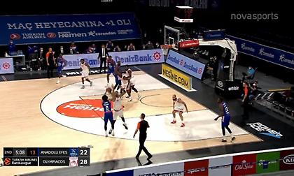 Εφές-Ολυμπιακός: «Καυτός» Λάρκιν βάζει ξανά στο παιχνίδι την Εφές (video)