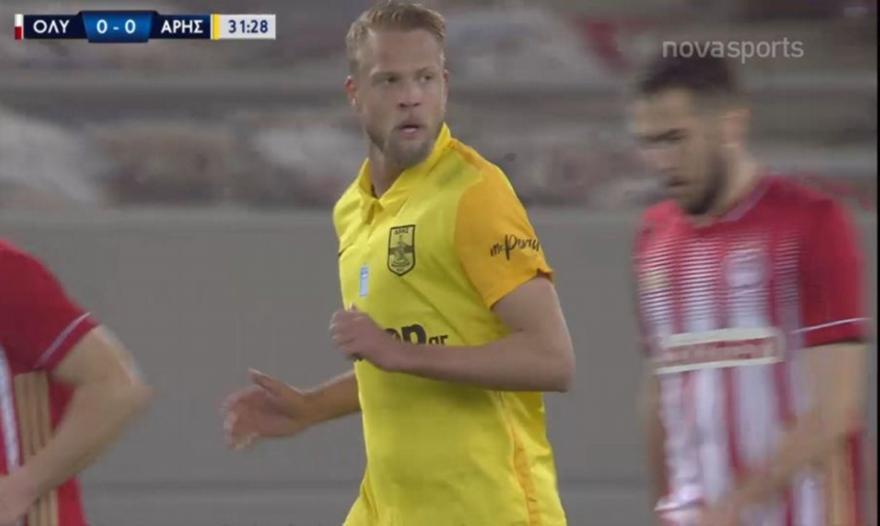 Ολυμπιακός-Άρης: Απείλησε με μακρινό σουτ ο Σούντγκρεν (video)