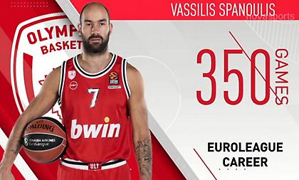 Έφτασε τις 350 συμμετοχές στην Ευρωλίγκα ο Σπανούλης! (video)