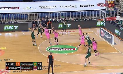 Παναθηναϊκός-Μπαρτσελόνα: Το παρθενικό τρίποντο του Χεζόνια στα πράσινα (video)