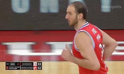 Ολυμπιακός-Ερυθρός Αστέρας: Εξαιρετική κίνηση και κάρφωμα από τον Κουφό (video)