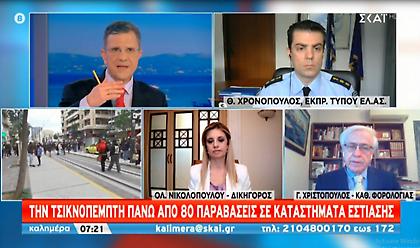 Χρονόπουλος στον ΣΚΑΪ: 148.000 έλεγχοι και 3.300 παραβάσεις από την Τσικνοπέμπτη