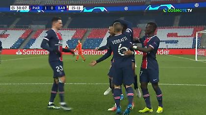 Παρί-Μπαρτσελόνα: 1-0 με πέναλτι του Εμπαπέ (video)